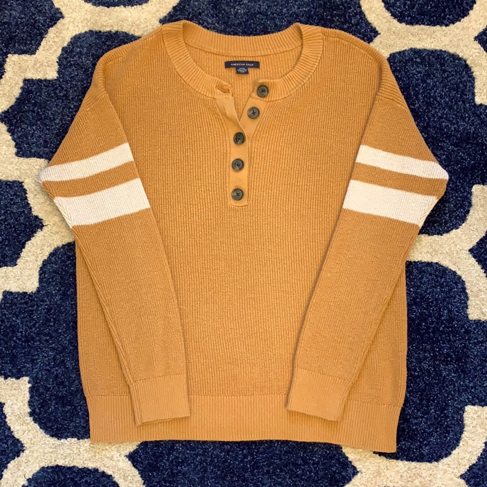 American Eagle Women’s Sweater with Rugby Stripes